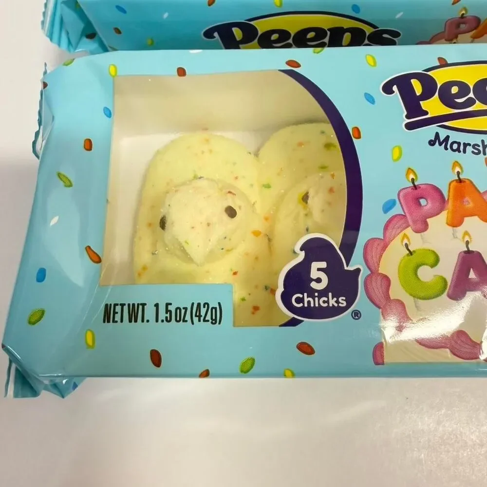 Peeps Party Cake Marshmallow and Sour Patch Bunny Easter Candy Bundle